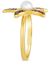 Le Vian Freshwater Pearl (5-1/2 ct. t.w.) & Chocolate Ombre Diamond (1/3 ct. t.w.) Starfish Ring in 14k Gold