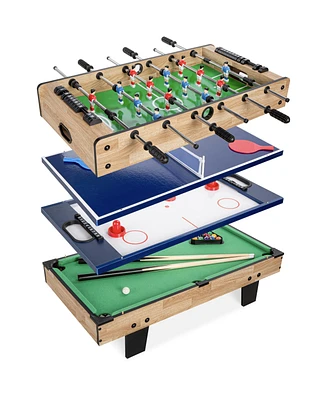 Best Choice Products 4-in-1 Multi Game Table, Childrens Arcade Set w/ Pool Billiards, Air Hockey, Foosball