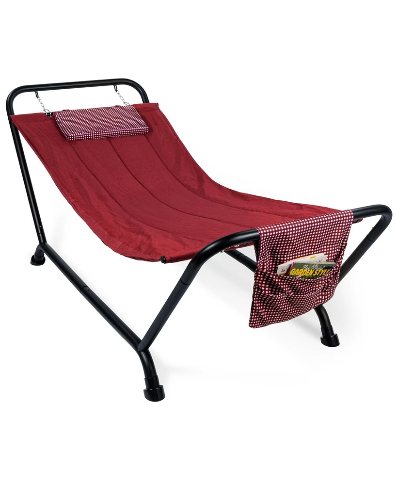 Best Choice Products Outdoor Patio Hammock Bed with Stand, Pillow, Storage Pockets, 500LB Weight Capacity