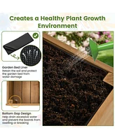 Skonyon Wooden Rolling Raised Garden Bed with Trellis and Storage Shelf