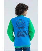 Super Mario Boys Nintendo Luigi Varsity Bomber Jacket to