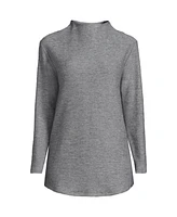 Lands' End Women's Cable Ottoman Relaxed Long Sleeve Funnel Neck Tunic