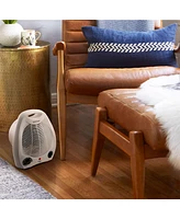 Vie Air 1500W Portable 2 Settings White Office Fan Heater with Adjustable Thermostat