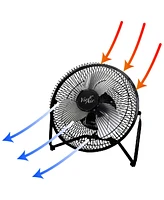 Vie Air 9 Inch High Velocity Tilting 3 Speed Metal Floor Fan