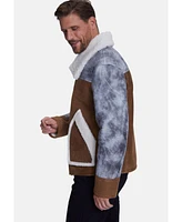 Men's Fashion Jacket, Stoning Light Brown With White Curly Wool