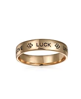 Bling Jewelry Ayllu Amulet Talisman Intertwine Symbol Heart Infinity Clover Love Luck Unity Band Ring Rose Gold Plated .925 Sterling Silver