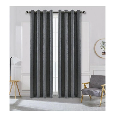 Kate Aurora Hotel Chic 2 Piece Room Darkening Grommet Top Window Curtain Panels