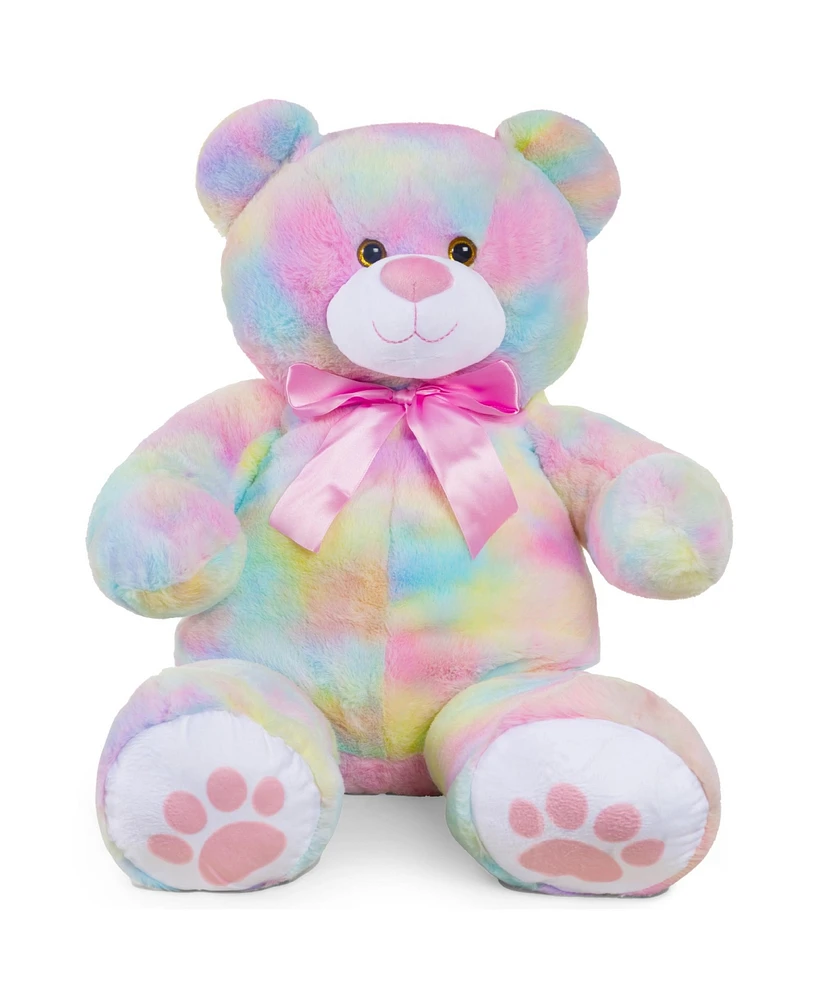 Best Choice Products 35in Giant Soft Plush Teddy Bear Stuffed Animal Toy w/ Bow Tie, Footprints