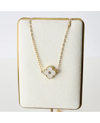 Bowood Lane Non-Tarnishing Mother of Pearl Clover Necklace