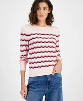 Tommy Hilfiger Women's Scallop Stripe Cotton Sweater