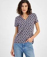 Tommy Hilfiger Women's Heartlock V-Neck Short-Sleeve T-Shirt