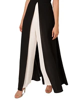 Adrianna Papell Women's Halter Crepe Overlay Jumpsuit