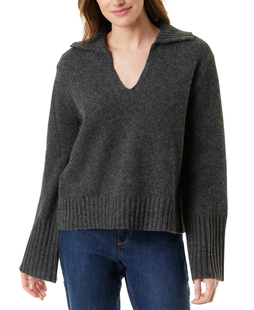 Gloria Vanderbilt Petite Abella Polo-Collar Sweater