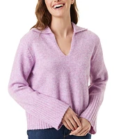 Gloria Vanderbilt Petite Abella Polo-Collar Sweater