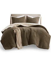 Madison Park Riordan Waffle Knit Chenille -Pc. Comforter Set