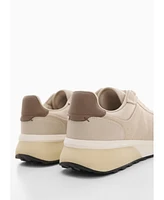 Mango Men's Leather Mixed Sneakers