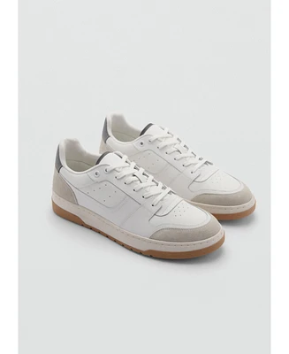 Mango Men's Leather Mixed Sneakers