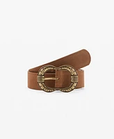 Mango Women's Buckle Leather Belt