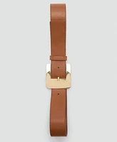 Mango Women's Maxi Buckle Leather Belt