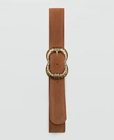 Mango Women's Buckle Leather Belt