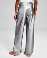 And Now This Women's Metallic Wide-Leg Pants, Created for Macy's