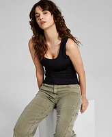 And Now This Women's Scoop-Neck Sleeveless Double-Layered Tank Top, Created for Macy's