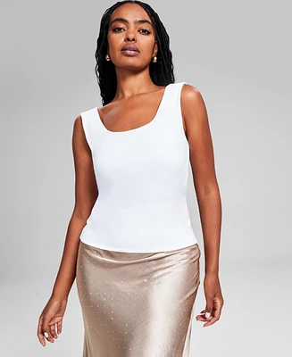 And Now This Women's Scoop-Neck Sleeveless Double-Layered Tank Top, Created for Macy's