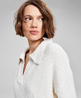 And Now This Women's Boucle Polo Sweater, Created for Macy's