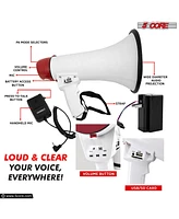 5 Core Megaphone Bullhorn Speaker 40W Bull Horn Rechargeable Cheer Megafono 1000 Yard Range Loudspeaker 20RF Wb