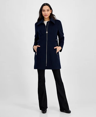 Michael Michael Kors Women's Collared Zip-Front Coat, Created for Macy's