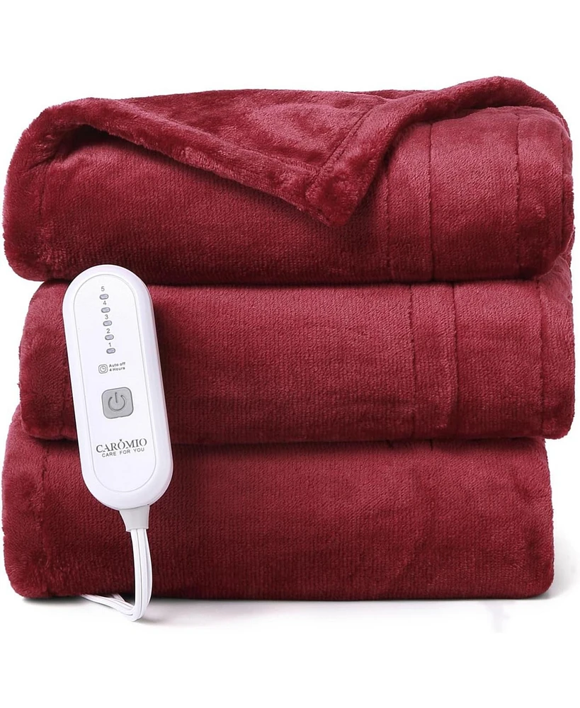 Caromio Reversible Flannel Electric Heated Throw Blanket, 50" x 60"