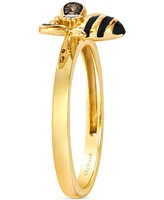 Le Vian Chocolate Diamond & Nude Diamond Honeybee Ring (1/8 ct. t.w.) in 14k Gold