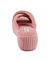 Jessica Simpson Women's Ribbed Terry Cross Band Slide Platform Slipper