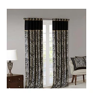 Madison Park Aubrey Jacquard Room Darkening Curtains, Faux Silk Paisley for Bedroom and Living Room, inch length 2 panels set