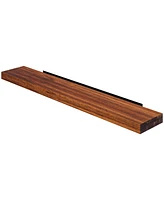 Homcom 48" Fireplace Mantel, Fir Wood Floating Shelf, Wall Mounted, Walnut