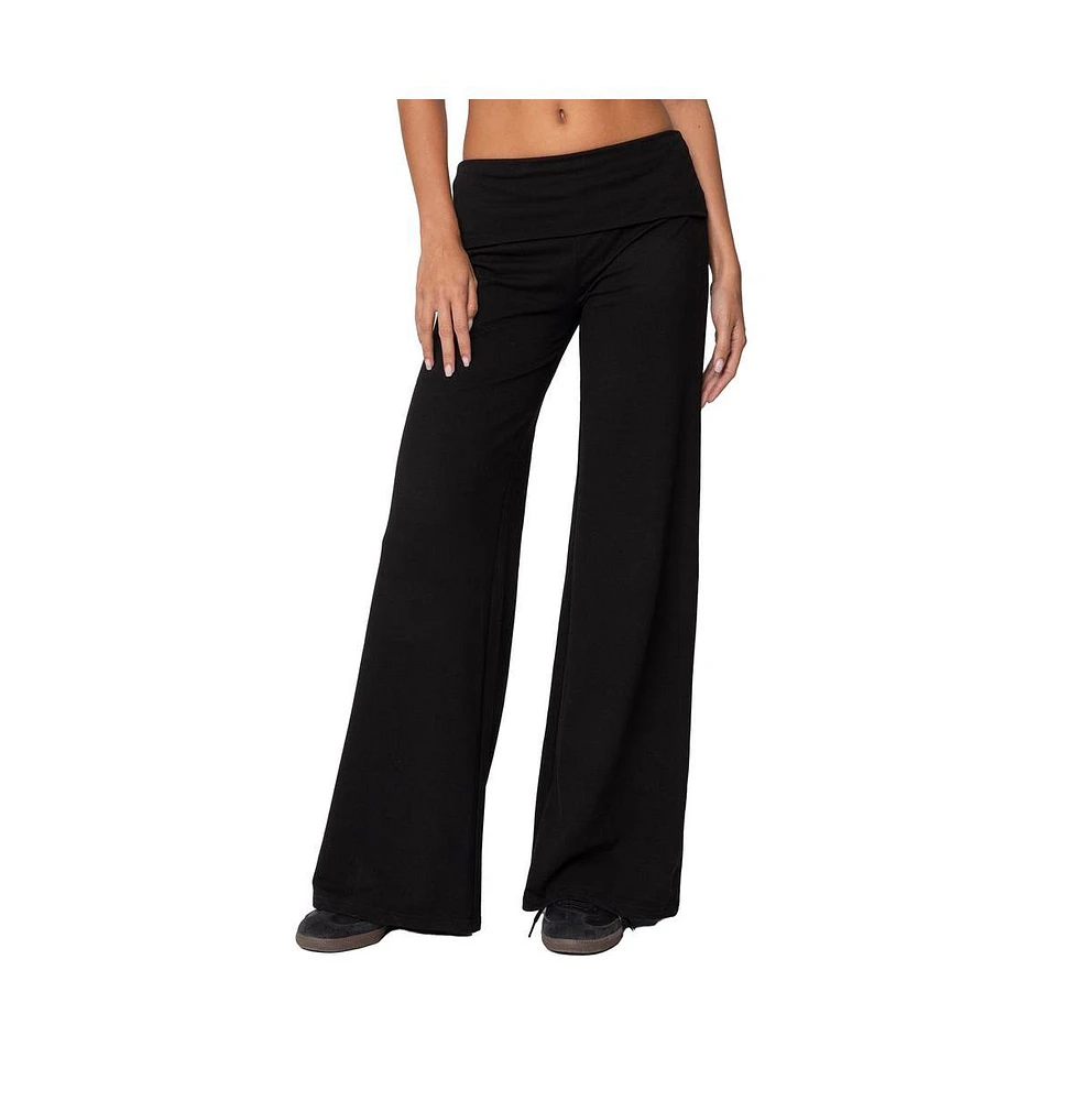 Edikted Women's Wide leg fold over pants