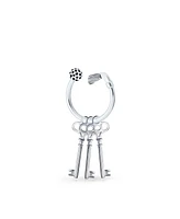 Bling Jewelry Women Golfer Sports Golf Ball Club Circle Key Ring Golf Keychain Ball-Screw Tip Oxidized Sterling Silver