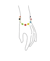 Bling Jewelry Protection Good Luck Amulet Turkish Glass Bead Evil Eye Bracelet Yellow Gold Plated Sterling Silver Multicolor 7 Inch