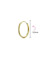 Bling Jewelry Tiny 1pc Minimalist Thin 14K Gold Ear Hoop Tragus Cartilage Piercing Conch Daith Earring For Women .50 .64 .70 Inch