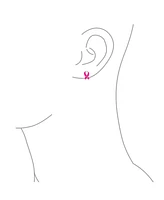 Bling Jewelry Breast Cancer Awareness Pink Ribbon Support Enamel Stud Earrings For Women .925 Sterling Silver