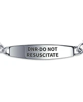 Bling Jewelry Dnr-Do Not Resuscitate Identification Medical Id Miami Cuban Link Chain Bracelet Stainless Steel Inch