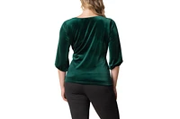 Kiyonna Plus Odette Velvet Faux Wrap Top