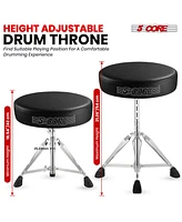 5 Core Drum Throne Padded Adjustable Guitar Stool Drummer Seat for Adults & Kids