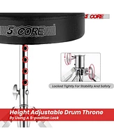 5 Core Drum Throne Padded Adjustable Guitar Stool Drummer Seat for Adults & Kids