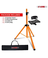 5 Core Speaker Stand Tripod Tall Adjustable 72 Inch Dj Pole Mount Studio Monitor Stands - Orange - 2PCS