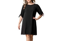 Kiyonna Plus Manhattan Shift Dress with Tie Sleeves