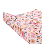 Lambs & Ivy Little Garden Ultra-Soft Pink Minky Floral Baby Changing Pad Cover