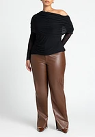 Eloquii Women's Foldover Drape Top