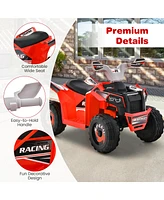 Gymax Kids Electric Ride On Atv Toy 6V Battery Powered Vehicle w/ Direction Control Rose Red