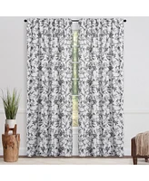 Chanasya Premium 2-Panel Toile Faux Linen Semi Sheer Curtains - 3-in-1 Back Tab, Rod Pocket